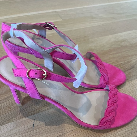 Stuart Weitzman Dancer Twistie 100 Suede Heels Sandal Sz 9.5 Pink - Picture 3 of 6